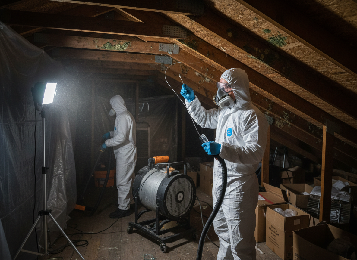 Attic mold testing and removal in Surfside